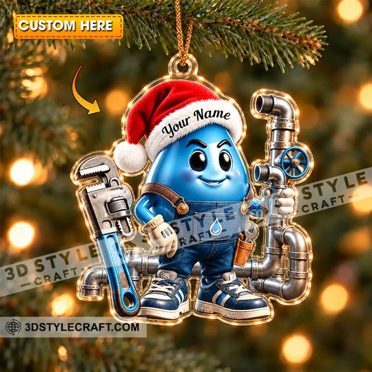 Plumber Home Decor, Christmas Ornament, Personalized Ornament style option 1