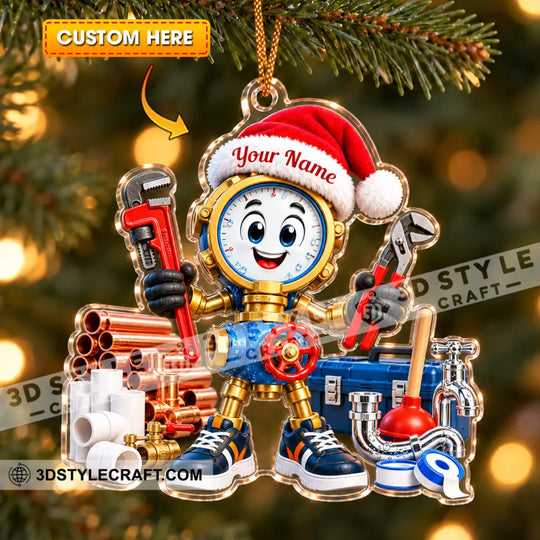 Plumber Home Decor, Christmas Ornament, Personalized Ornament style option 1