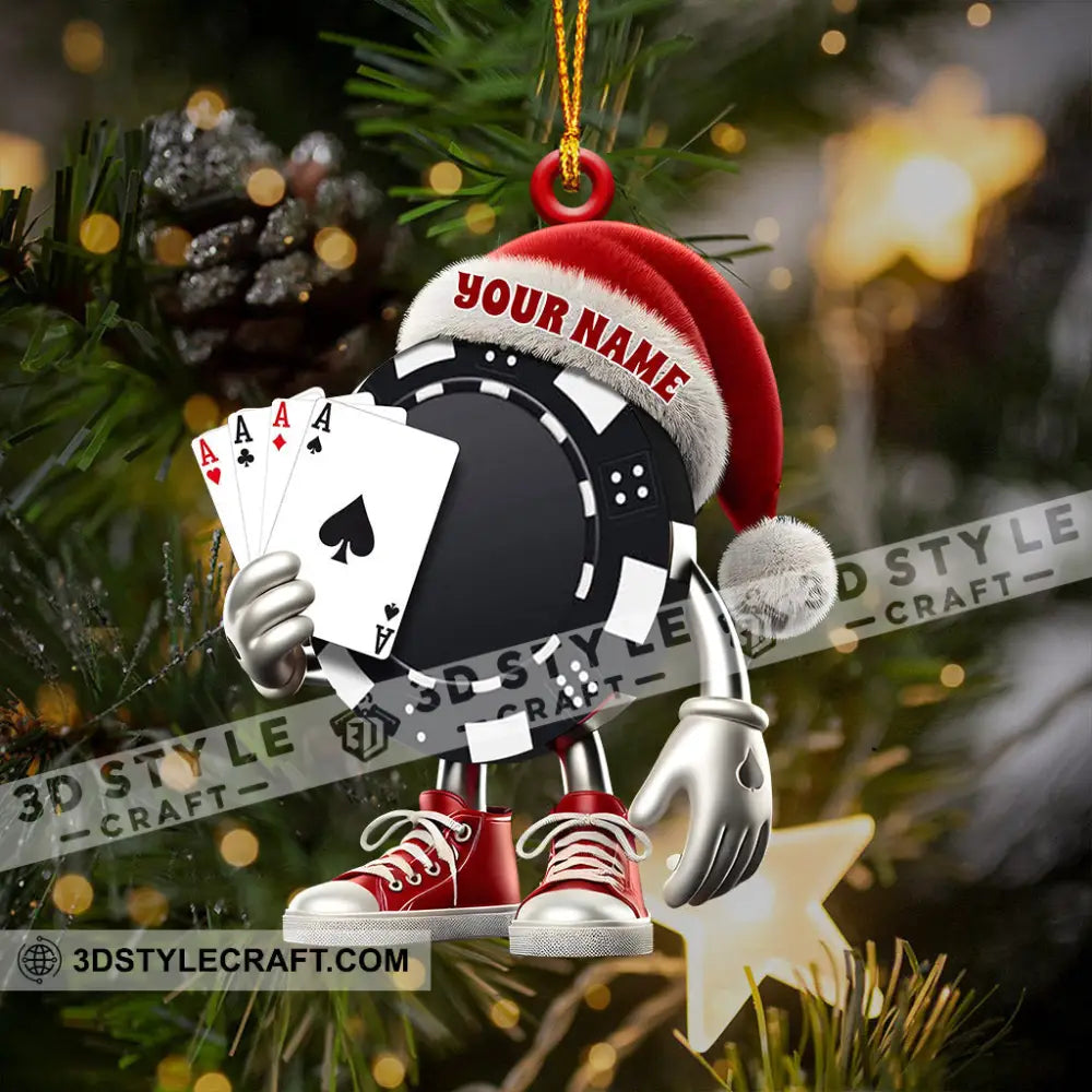 Poker Casino Christmas Ornament Personalized