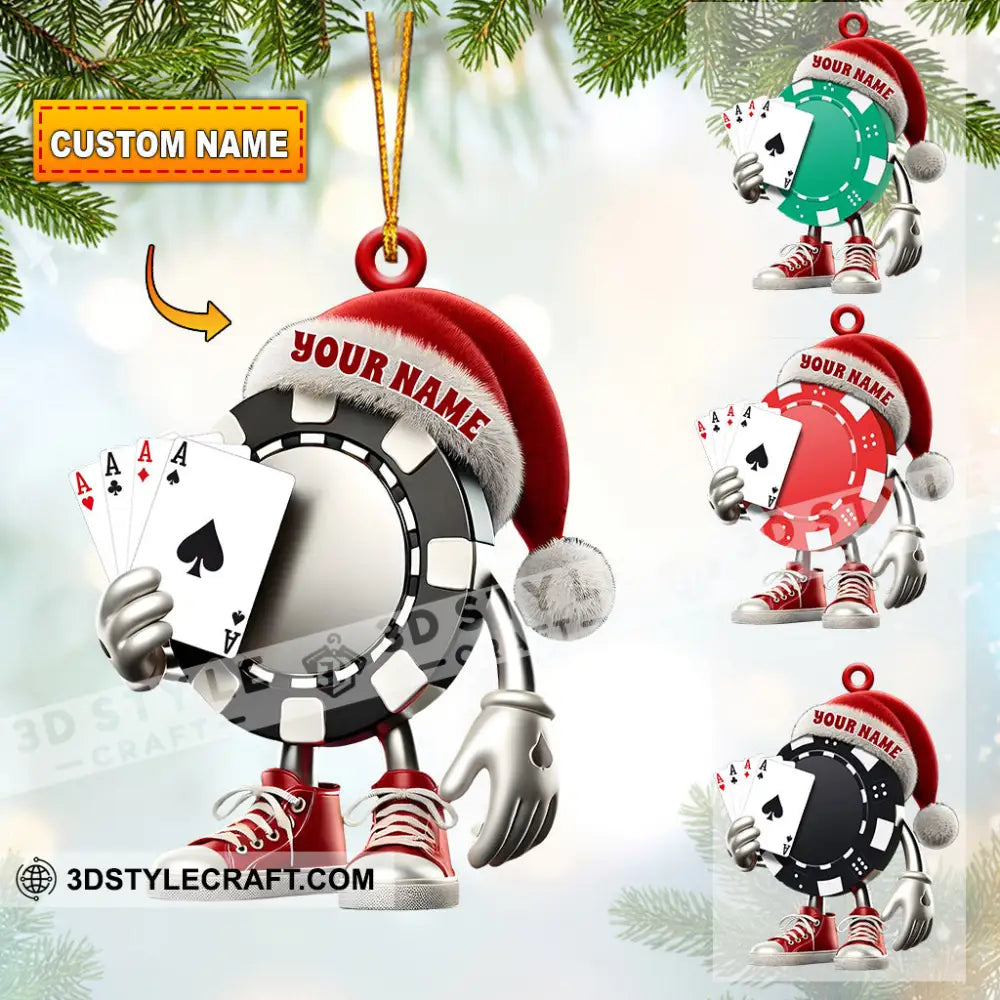 Poker Casino Christmas Ornament Personalized 3.54’’ / 1