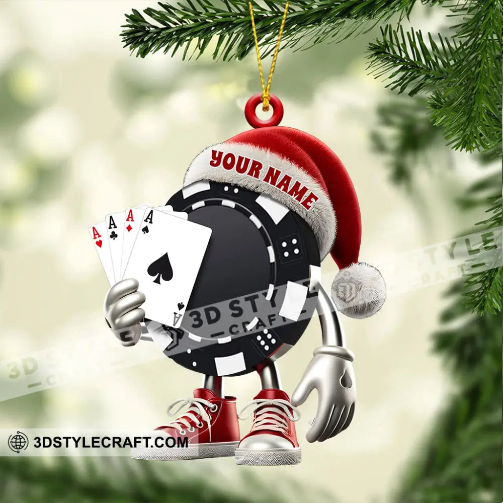 Poker Casino Christmas Ornament Personalized