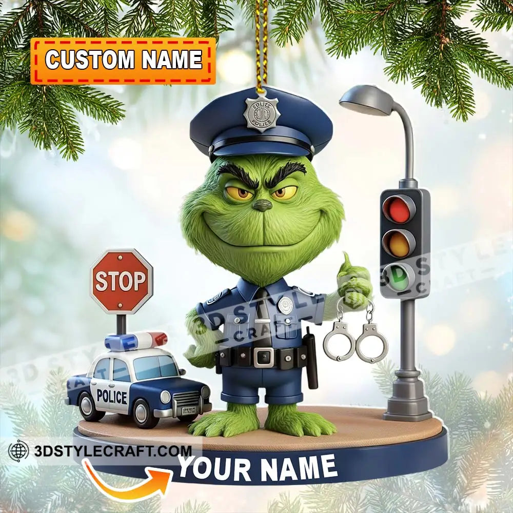 Police Home Decor Christmas Ornament Personalized Ornament 3.54’’ / 1 Ornament Ornament