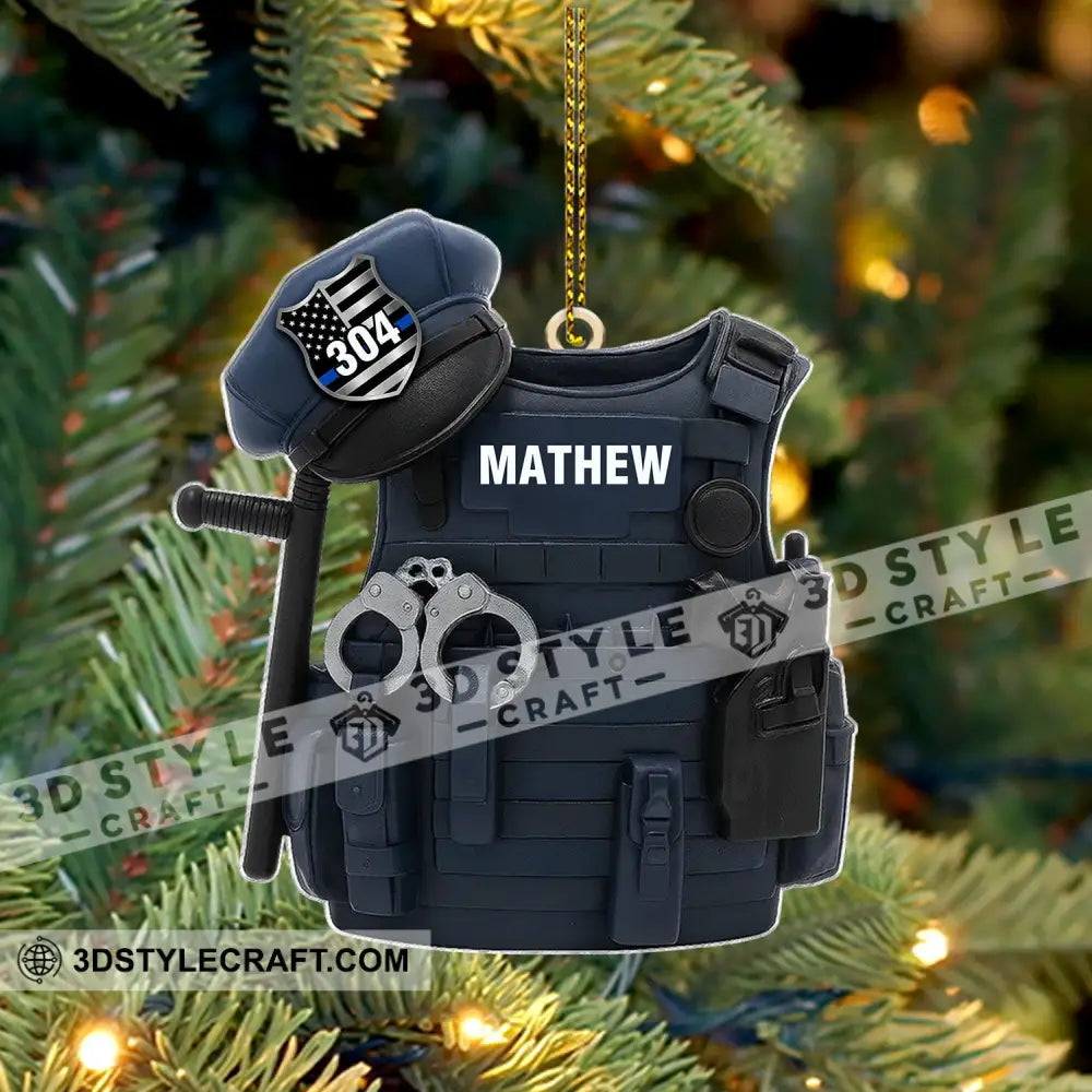 Police Home Decor Christmas Ornament Personalized Ornament Ornament