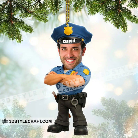 Police Home Decor, Christmas Ornament, Personalized Ornament style option 2