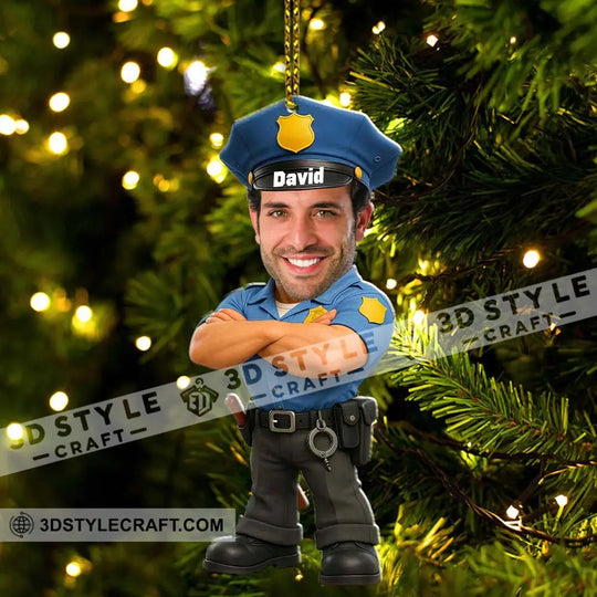 Police Home Decor, Christmas Ornament, Personalized Ornament style option 3