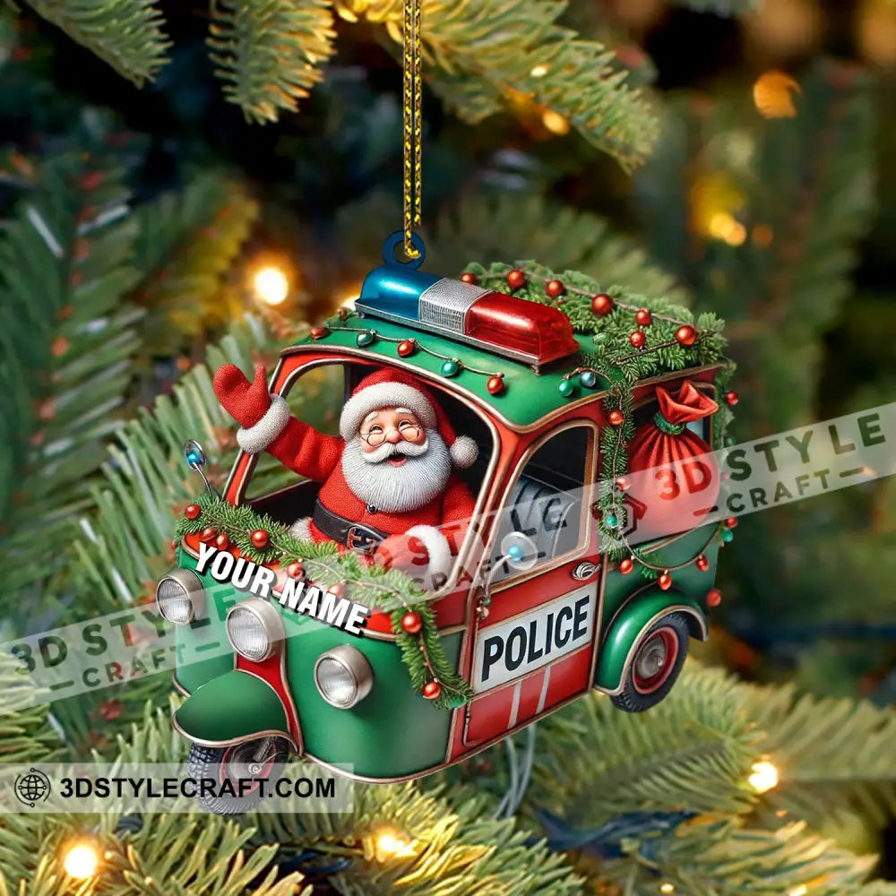 Police Santa Home Decor Christmas Ornament Personalized