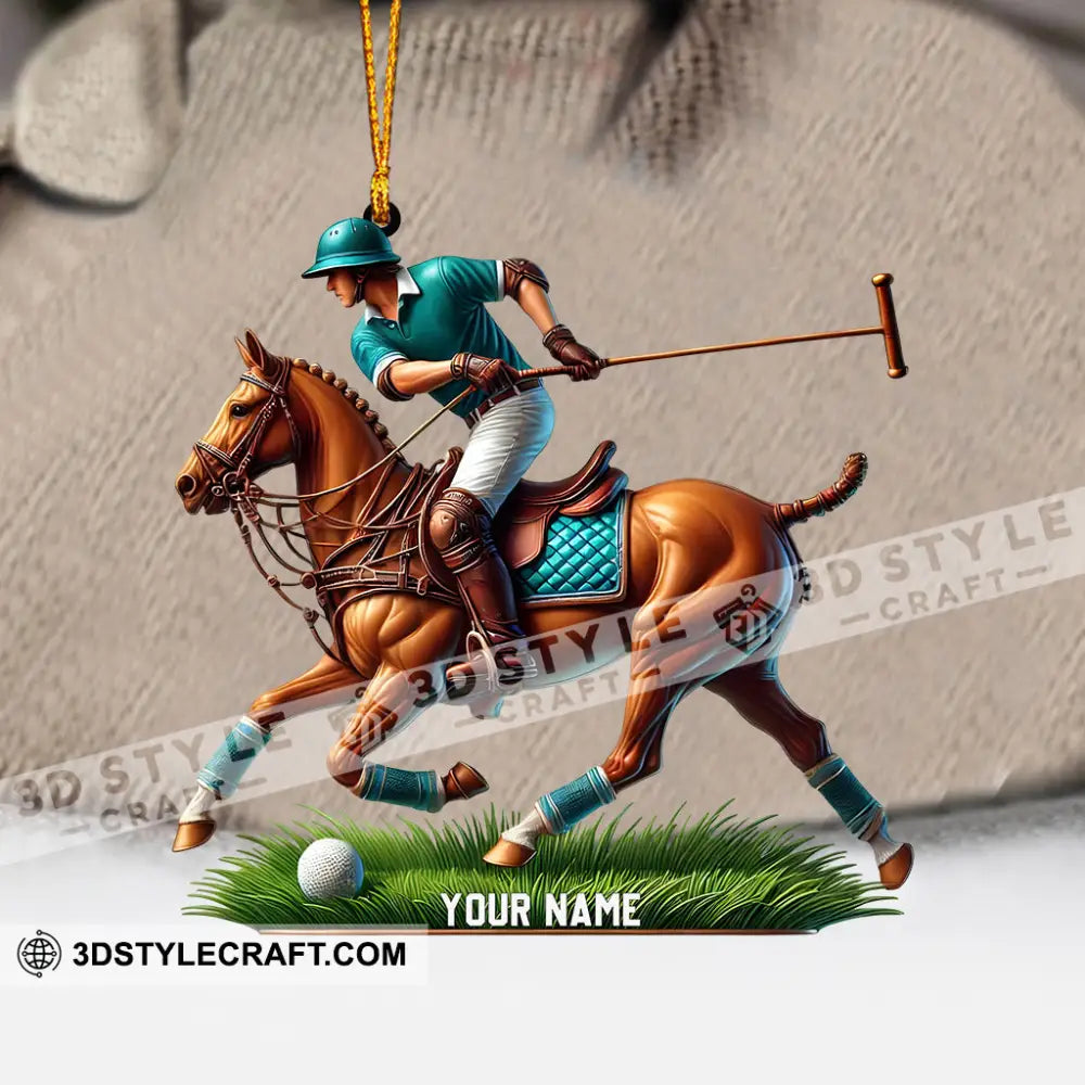 Polo Player Decor Christmas Ornament Personalized