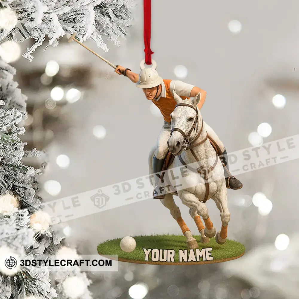 Polo Player On Horse Home Decor Christmas Ornament Personalized Ornament Ornament