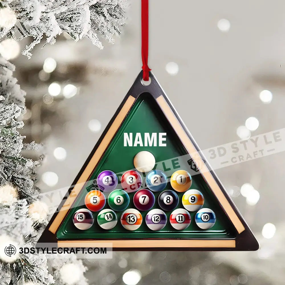 Pool Table Billiard Ball Christmas Ornament Personalized