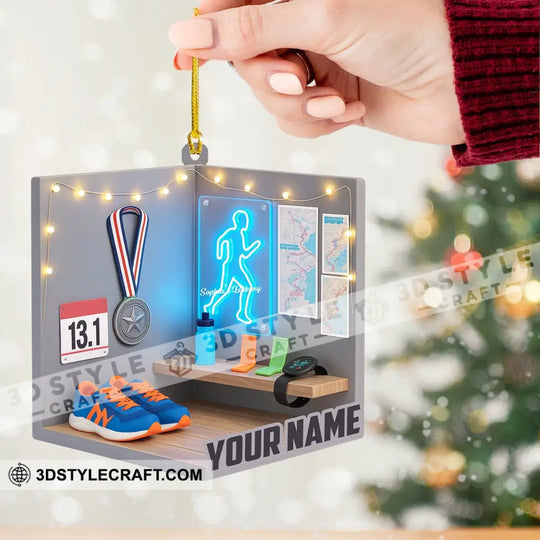Running, Home Decor, Christmas Ornament, Personalized Ornament style option 2