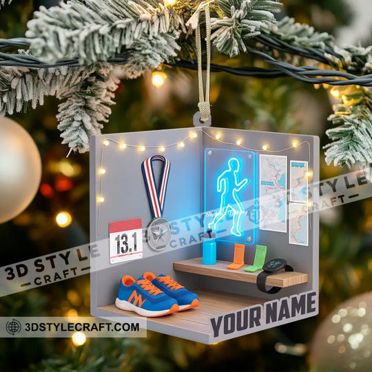 Running, Home Decor, Christmas Ornament, Personalized Ornament style option 3