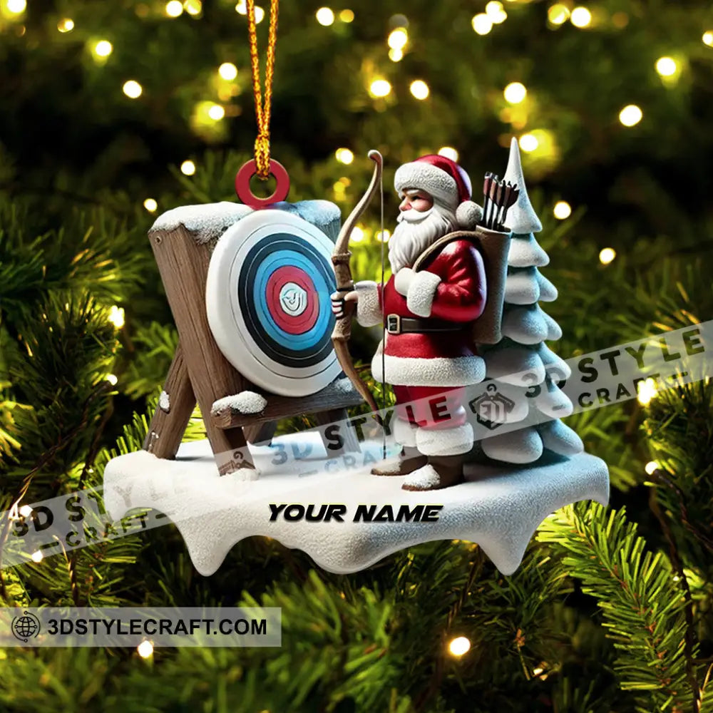 Santa Archery Home Decor Christmas Ornament Personalized
