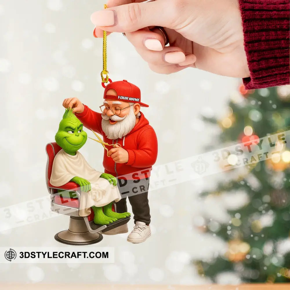 Santa Barber Christmas Home Decor Christmas Ornament Personalized Ornament Ornament