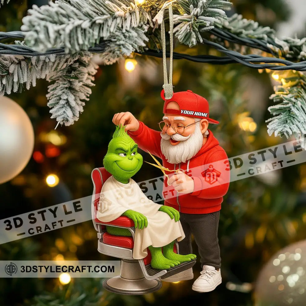 Santa Barber Christmas Home Decor Christmas Ornament Personalized Ornament Ornament