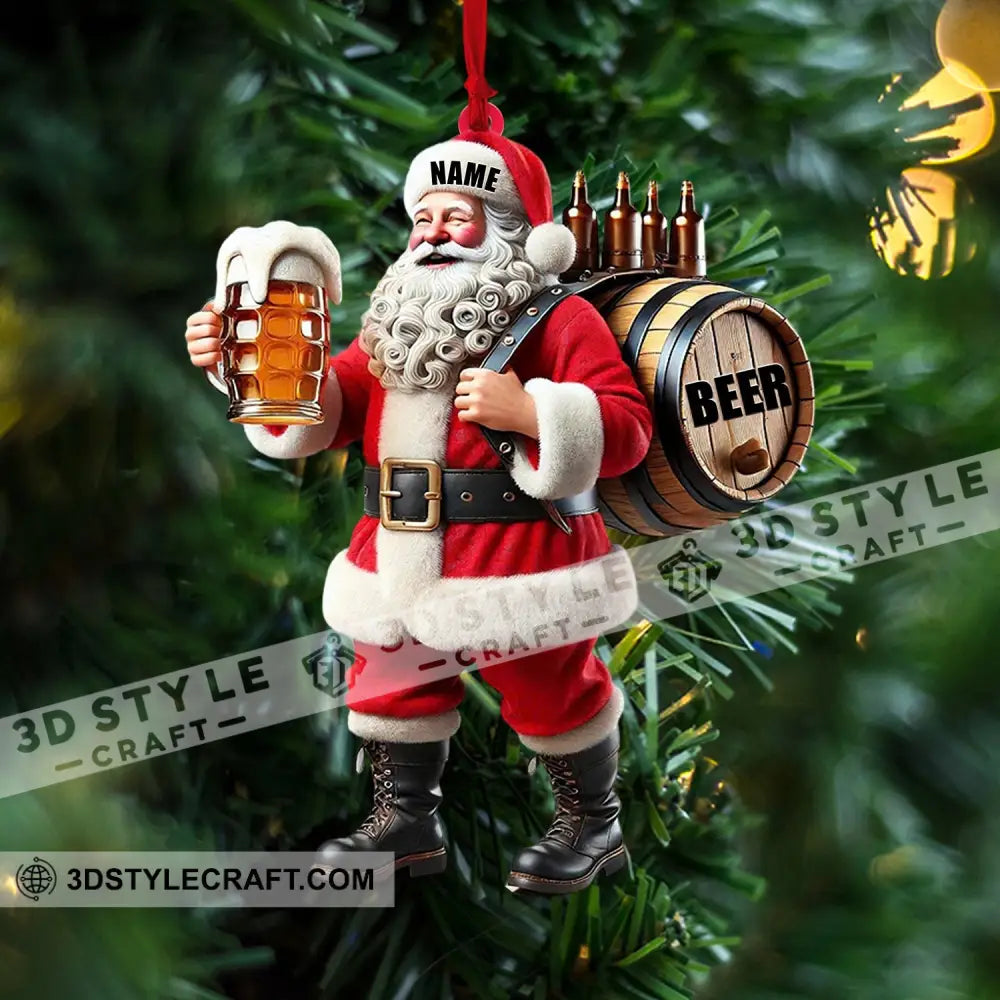 Santa Beer Home Decor Christmas Ornament Personalized Ornament Ornament