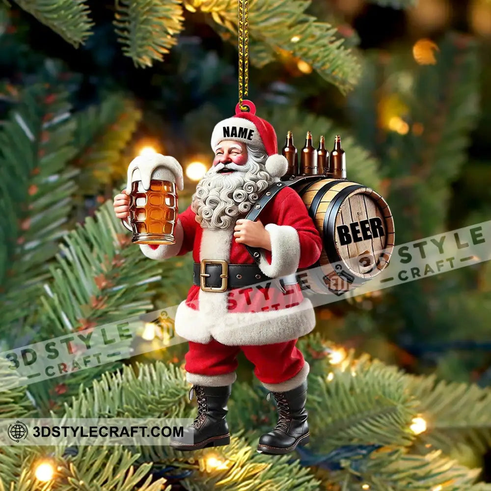 Santa Beer Home Decor Christmas Ornament Personalized Ornament Ornament