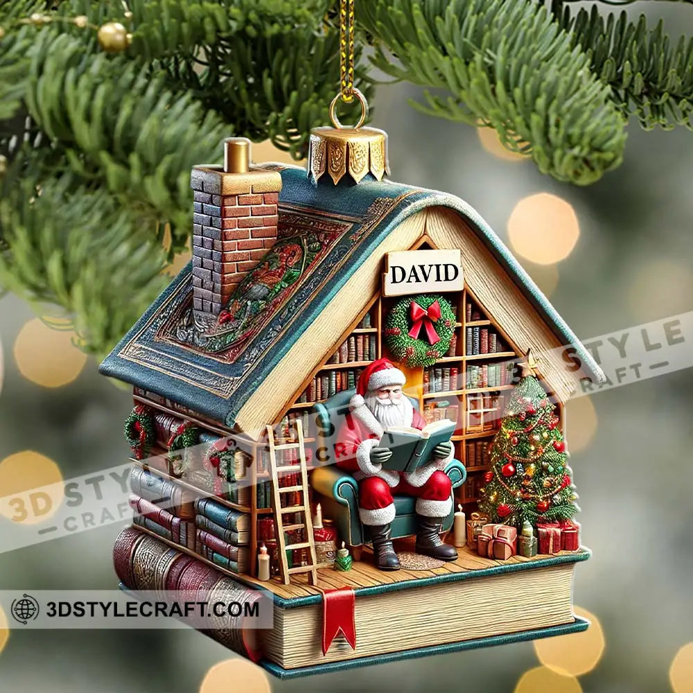 Santa Book Store Christmas Ornament Personalized