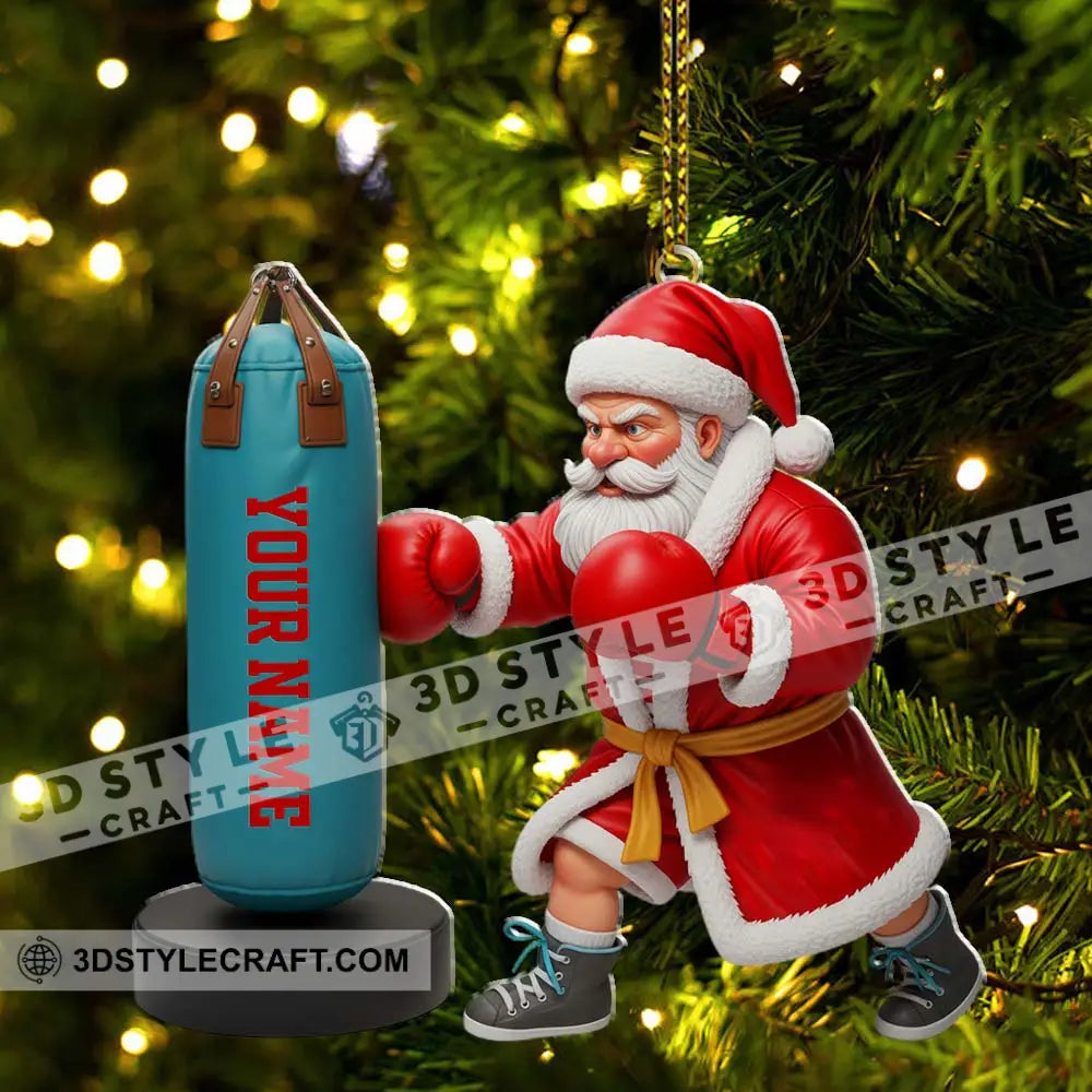 Santa Boxing Home Decor Christmas Ornament Personalized Ornament Ornament