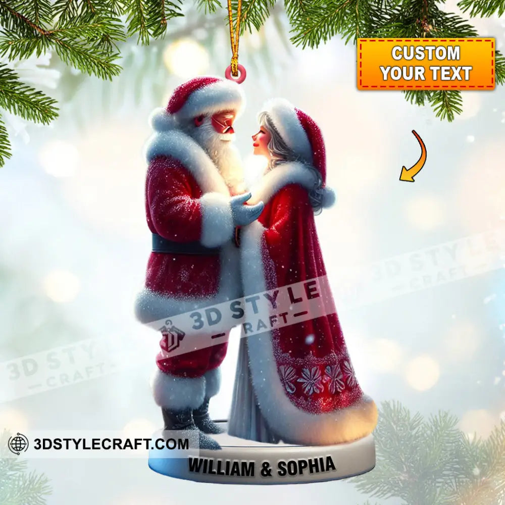 Santa Couple Christmas Ornament Personalized 3.54’’ / 1
