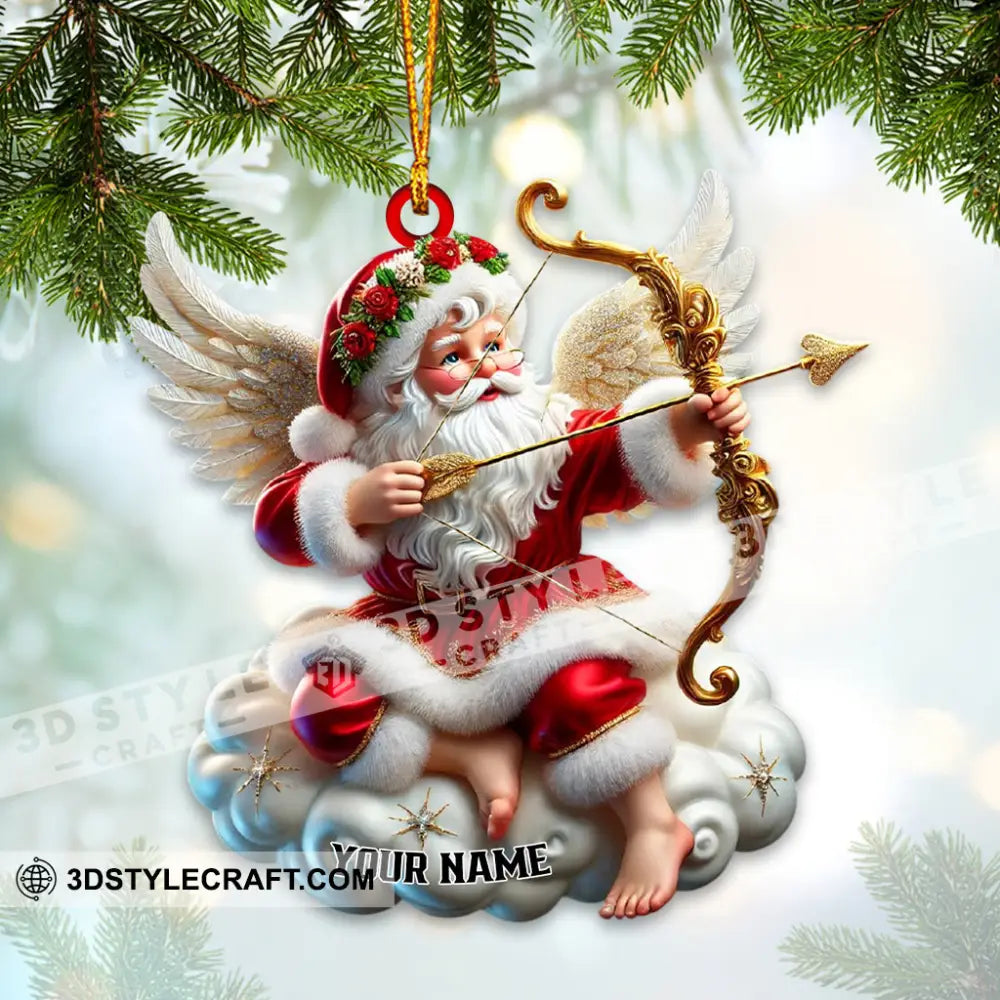 Santa Cupid Christmas Home Decor Ornament Personalized