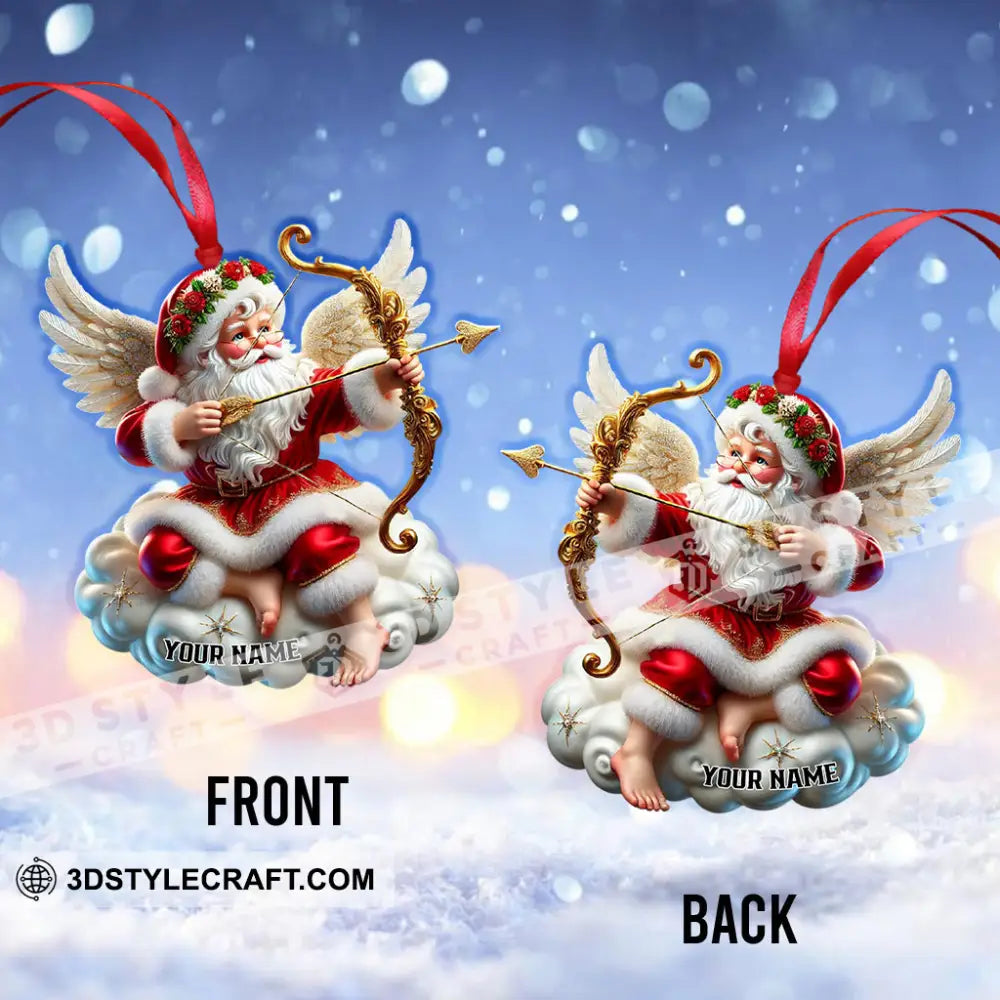 Santa Cupid Christmas Home Decor Ornament Personalized