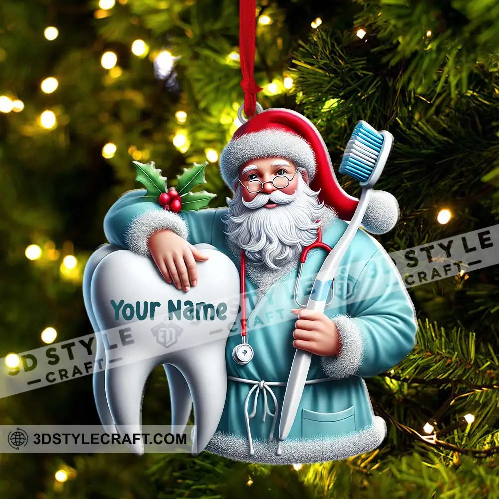 Santa Dentist Ornament Personalized