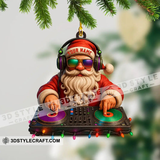 Santa DJ Christmas Home Decor Christmas Ornament Personalized Ornament 3.54’’ / 1 Ornament Ornament