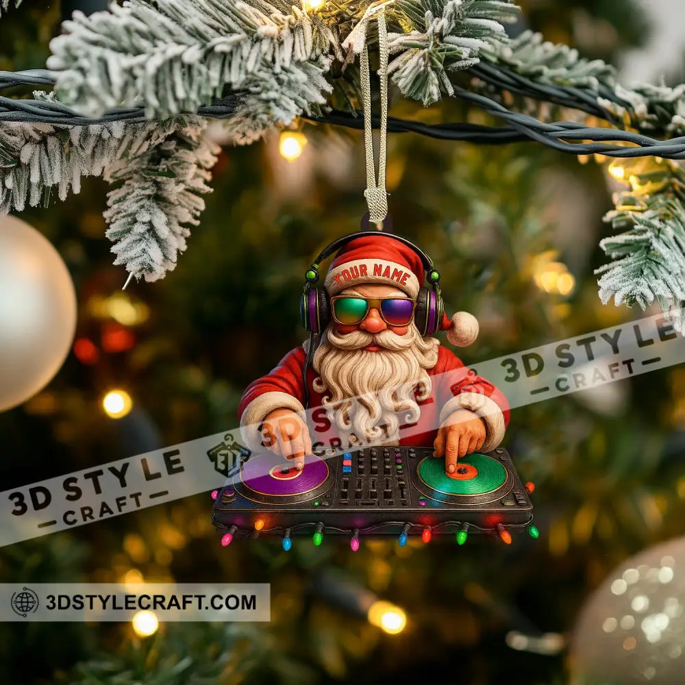 Santa DJ Christmas Home Decor Christmas Ornament Personalized Ornament Ornament