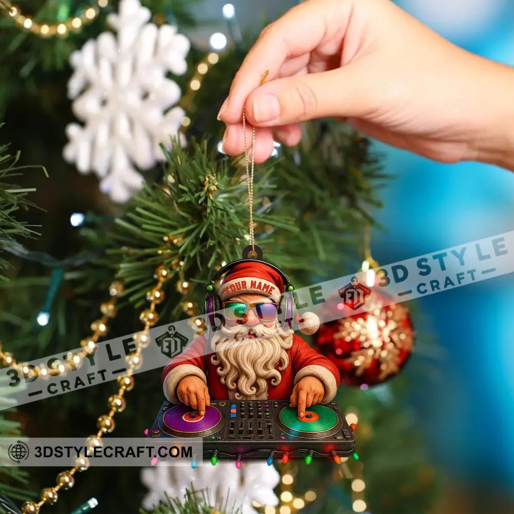 Santa DJ Christmas Home Decor Christmas Ornament Personalized Ornament Ornament
