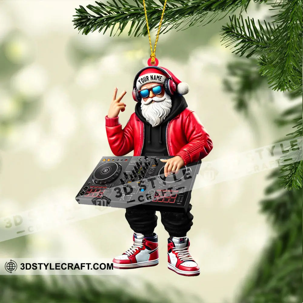 Santa Dj Home Decor Christmas Ornament Personalized
