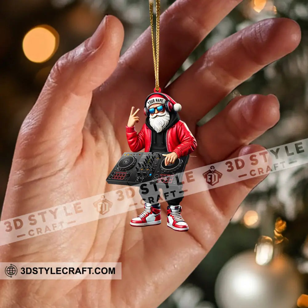 Santa Dj Home Decor Christmas Ornament Personalized