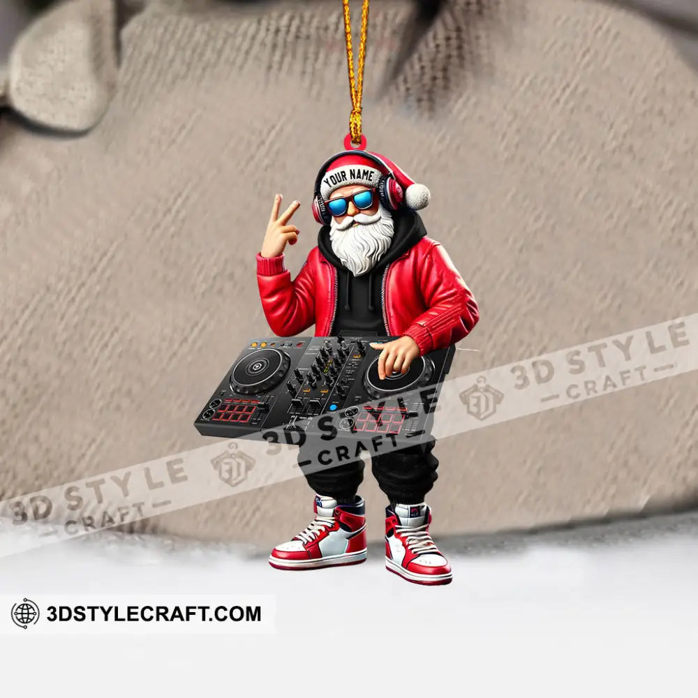 Santa Dj Home Decor Christmas Ornament Personalized