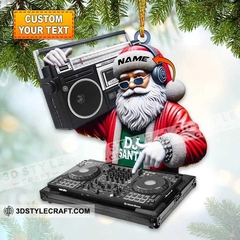 Santa Dj Ornament Personalized 3.54’’ / 1