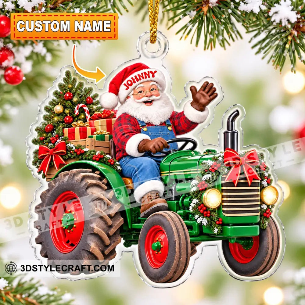 Santa Farmer Home Decor Christmas Ornament Personalized Ornament - 3.54’’ / 1 Ornament - Ornament