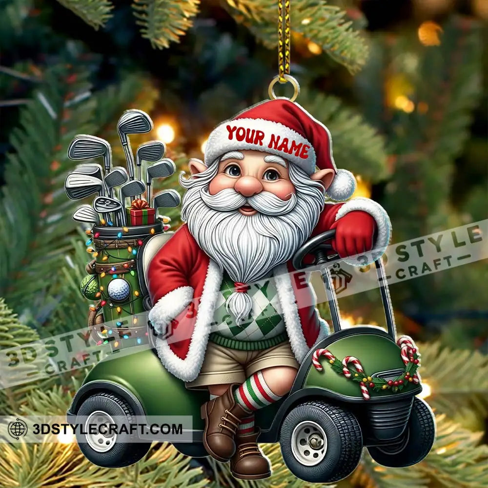 Santa Golf Car Home Decor Christmas Ornament Personalized Ornament Ornament