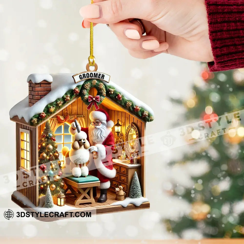 Santa Groomer Home Decor Christmas Ornament Personalized