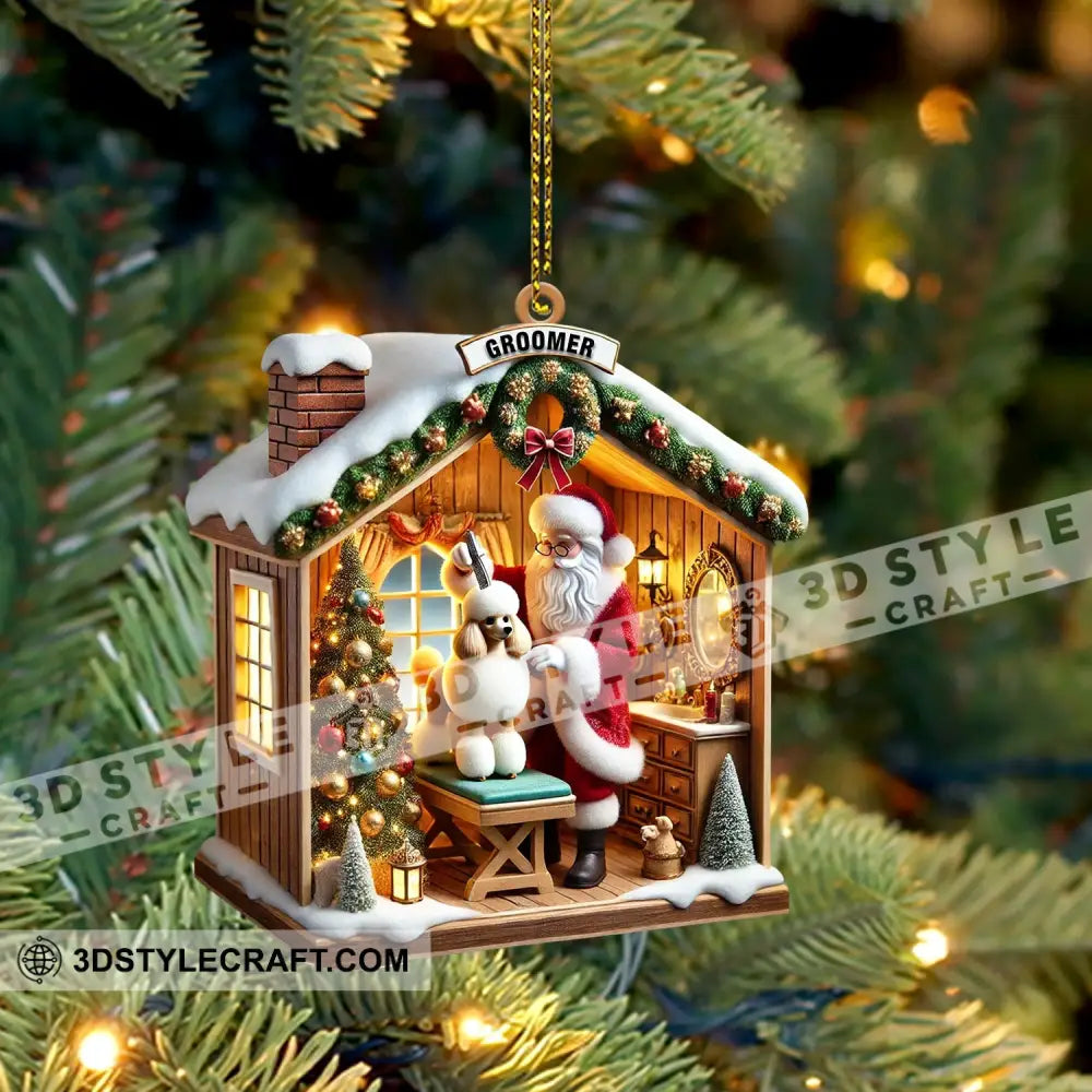 Santa Groomer Home Decor Christmas Ornament Personalized