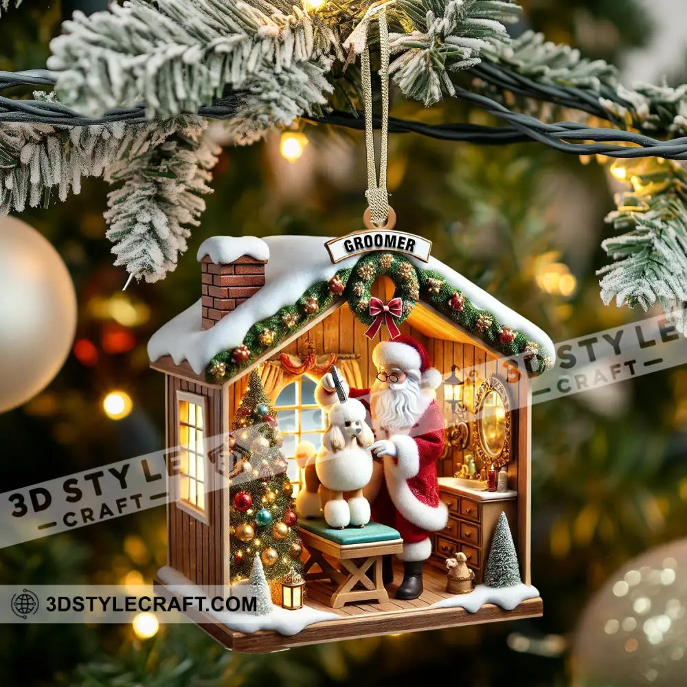 Santa Groomer Home Decor Christmas Ornament Personalized