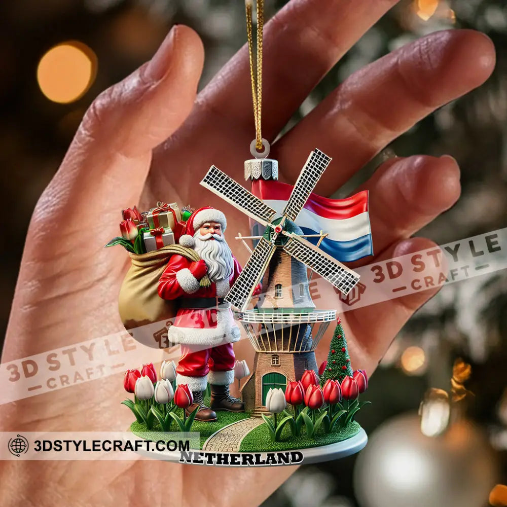 Santa Netherlands Christmas Ornament Personalized