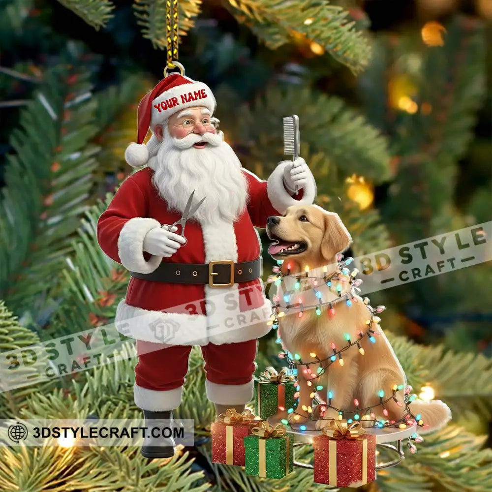 Santa Pet Grooming Home Decor Christmas Ornament Personalized Ornament Ornament
