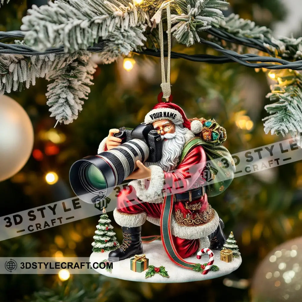 Santa Photographer Home Decor Christmas Ornament Personalized