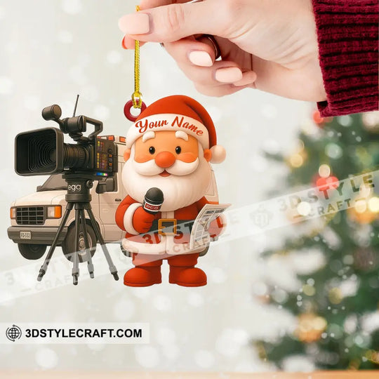Santa Photographer Home Decor, Christmas Ornament, Personalized Ornament style option 2