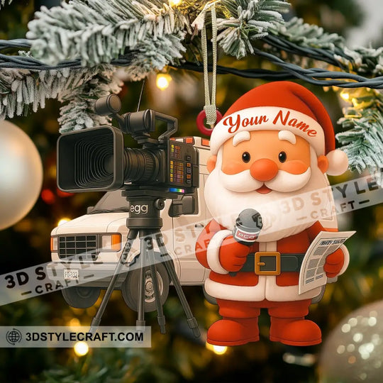 Santa Photographer Home Decor, Christmas Ornament, Personalized Ornament style option 3