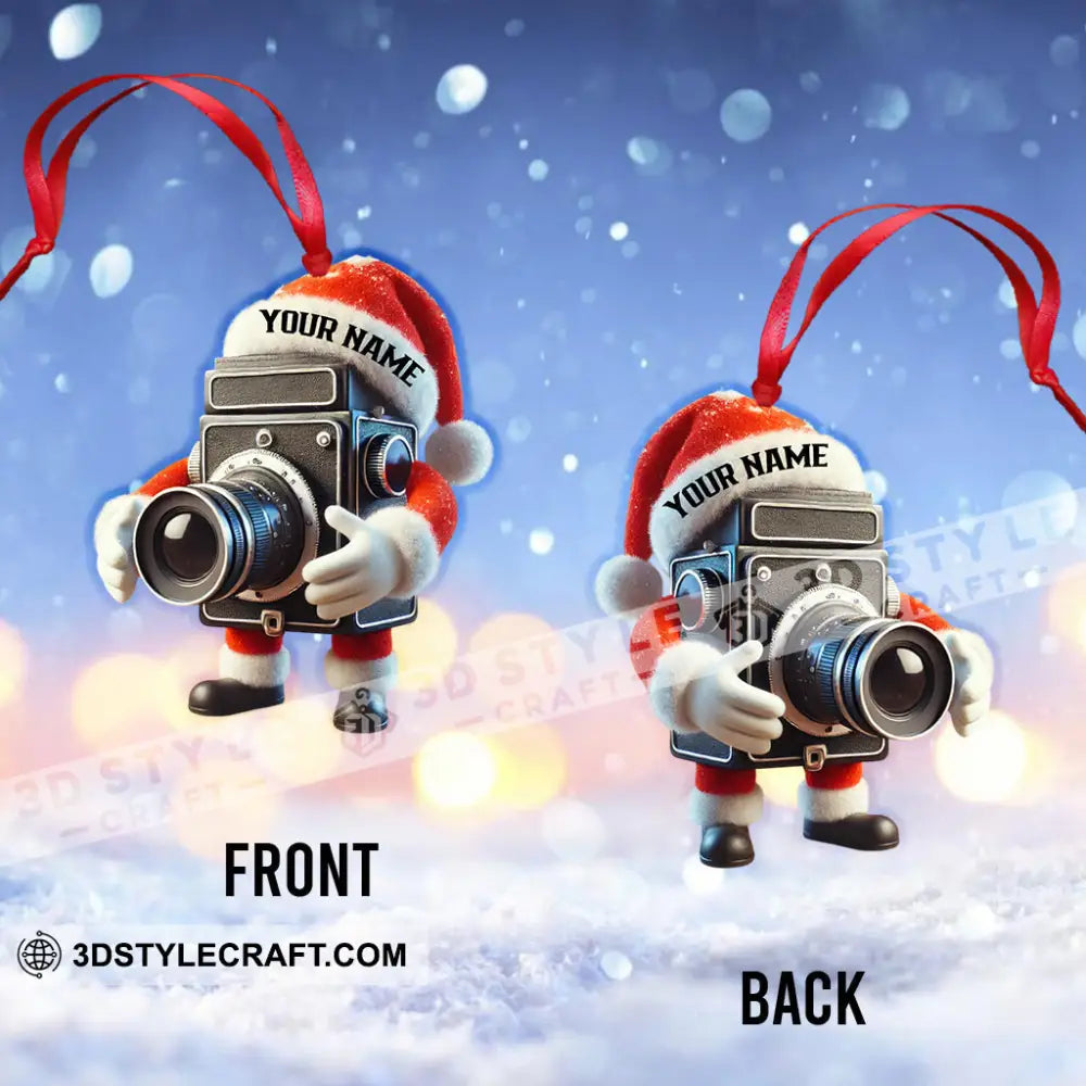 Santa Photographer Lover Christmas Home Decor Ornament Personalized