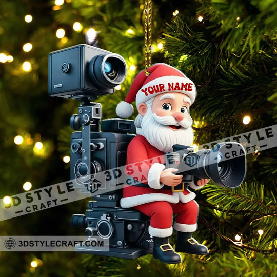 Santa Photography Home Decor, Christmas Ornament, Personalized Ornament style option 3