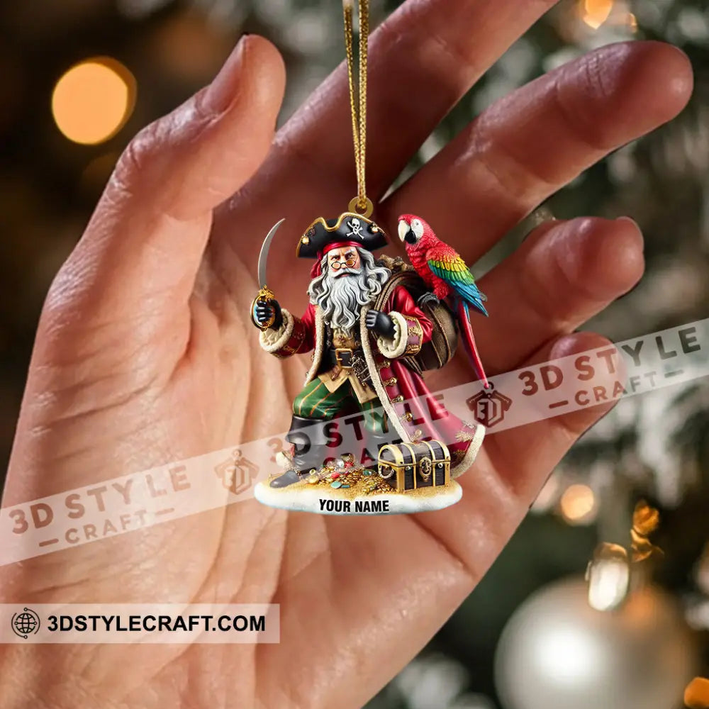 Santa Pirates Home Decor Christmas Ornament Personalized