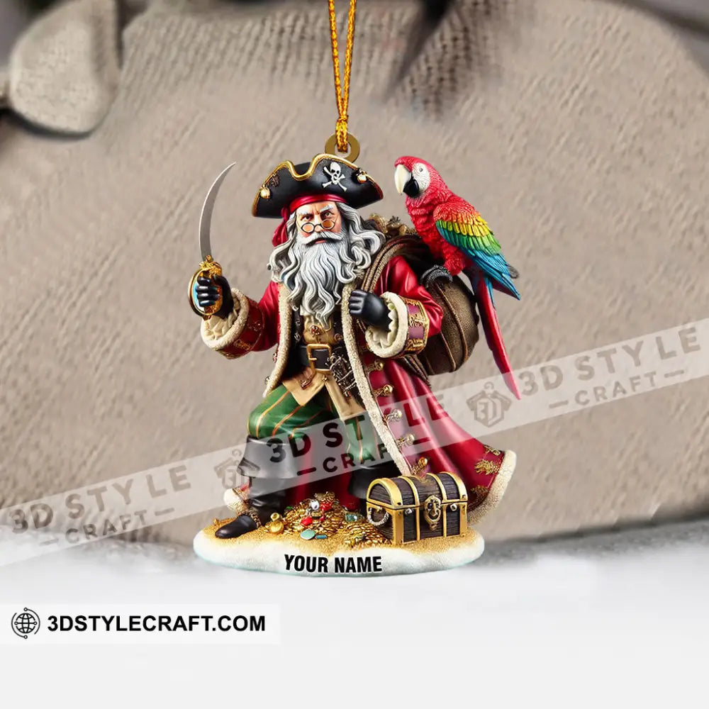 Santa Pirates Home Decor Christmas Ornament Personalized