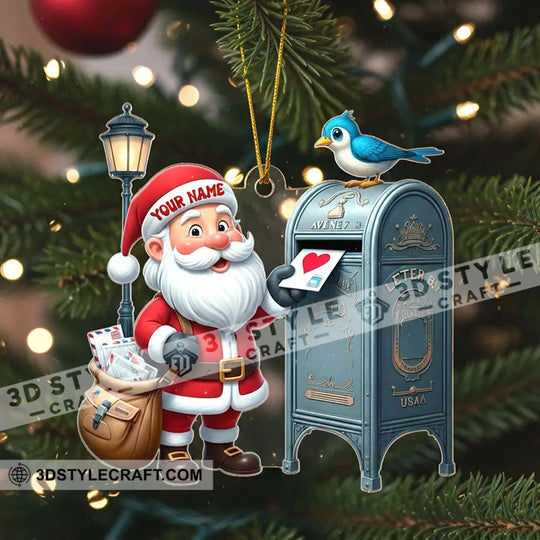 Santa Postman Christmas Home Decor, Christmas Ornament, Personalized Ornament style option 2