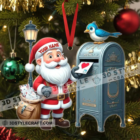 Santa Postman Christmas Home Decor, Christmas Ornament, Personalized Ornament style option 4