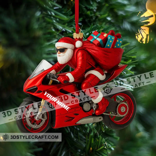 Santa Rider Home Decor, Christmas Ornament, Personalized Ornament style option 4